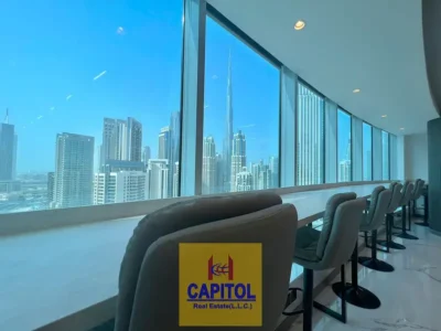 140 sqft Prime Tower Premium Office Space and Coworking Space with Stunning Burj Khalifa