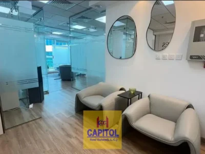 1,128 sqft FULLY FURNISHED OFFICE WITH 4 GLASS PARTITION AVAILABLE FOR RENT IN BUSINESS BAY (BK)
