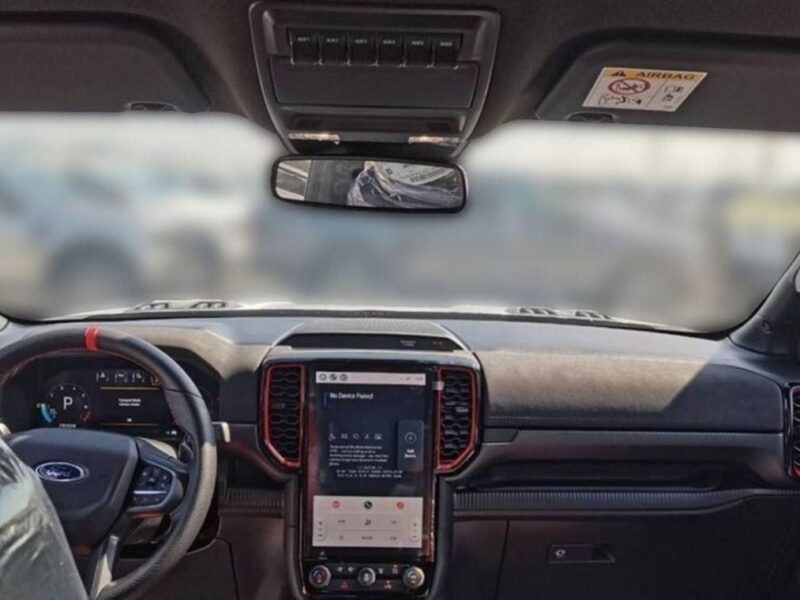 2026 Ford Ranger Raptor 3.0-liter twin-turbocharged EcoBoost V6 Engine Black Pickup Truck