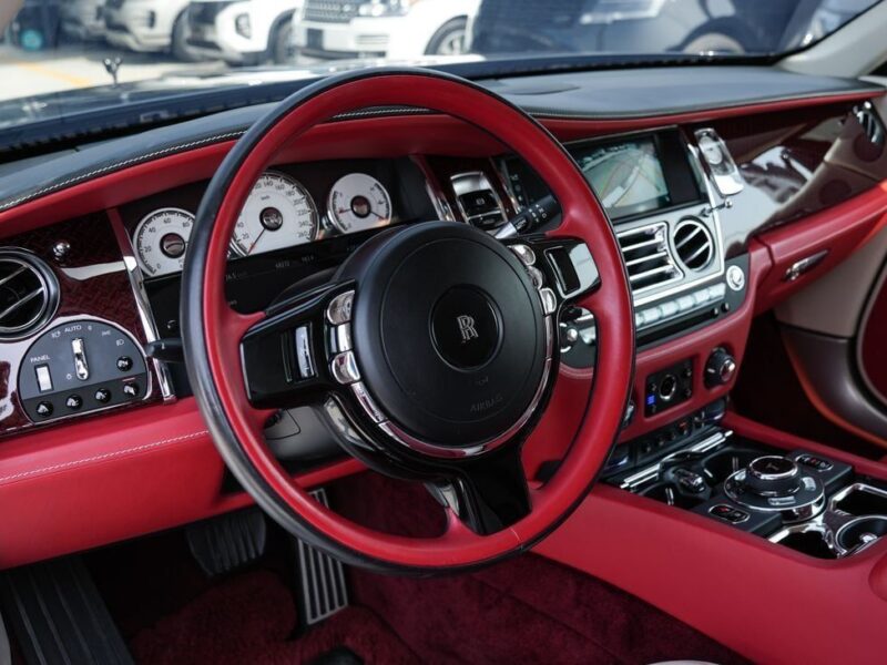 2018 Rolls-Royce Wraith Black Badge 6.6-liter twin-turbocharged V12 Engine Black Red Coupe