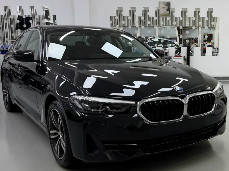 2021 BMW 5-Series 520i Exclusive 4 Cylinders Petrol Engine Black Brown Sedan GCC Specs