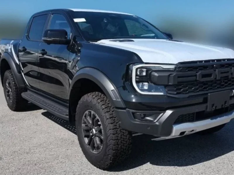 2026 Ford Ranger Raptor 3.0-liter twin-turbocharged EcoBoost V6 Engine Black Pickup Truck