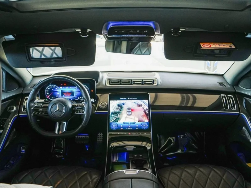 2022 Mercedes-Benz S580e 3.0 Litres Turbocharged 6 Cylinders Hybrid Engine White Black Sedan