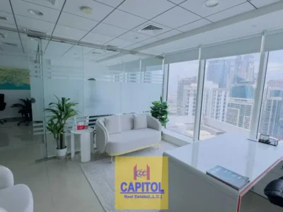 661 sqft Business Bay NO COMMISSION / Direct from Owner - Fully Furnished Office | Canal + City View
