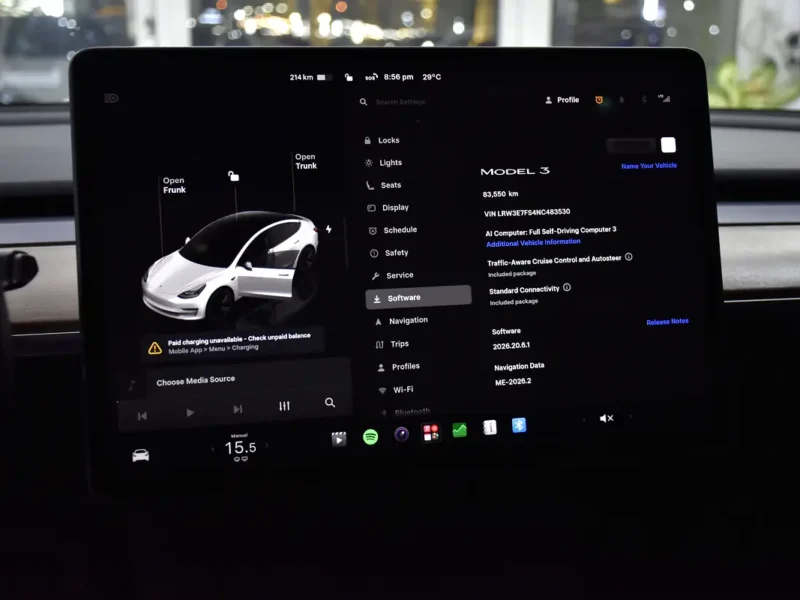 2022 Tesla Model 3 Standard Electric Vehicle 350 - 450 KM Range White Black Sedan GCC Specs