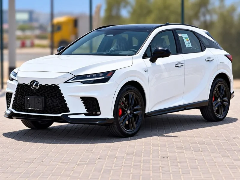 2026 Lexus RX500h F SPORT PERFORMANCE Automatic 2.4L 4 Cylinders Hybrid Engine White Red SUV