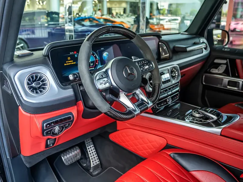2021 Mercedes-Benz G-Class G 63 AMG 4.0 Litres V8 Biturbo Petrol Engine Black Red SUV GCC