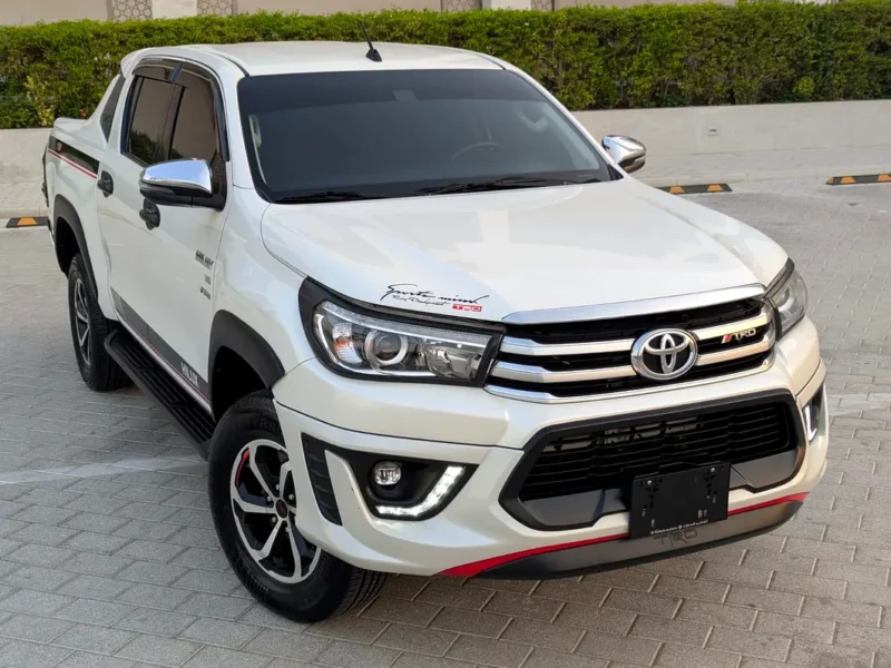 2018 Toyota Hilux Double Cab TRD 4.0 Litres 6 Cylinders Petrol Engine White Grey Pickup Truck