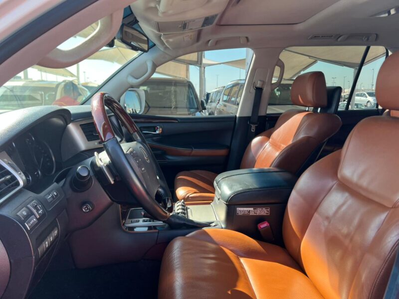 2012 Lexus LX 570 5.7 Litres 8 Cylinders Petrol Engine White Tan SUV GCC Specs Full Option