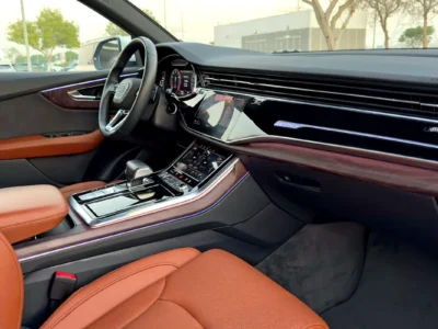 2019 Audi Q8 55 TFSI quattro S line 6 Cylinders Petrol Engine White Tan SUV GCC Specs