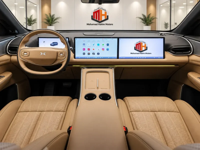 2027 XPENG G9 LONG RANGE ELECTRIC Vehicle Green Tan SUV GCC Specs Automatic