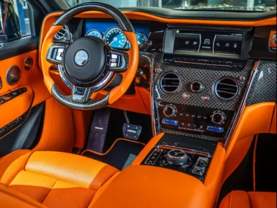 2021 Rolls-Royce Cullinan Black Badge 6.75L Twin-Turbo V12 Petrol Engine Black Orange SUV
